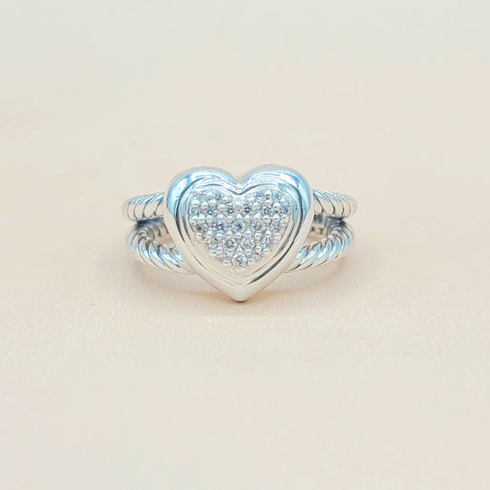  David Yurman Cable Heart Diamond Ring