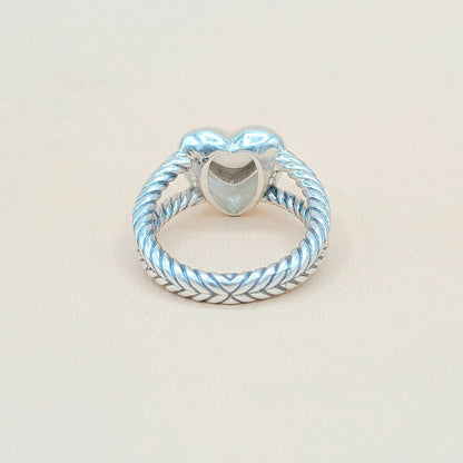 David Yurman Cable Heart Diamond Ring Silver | Certified Pre-Owned  AYW Luxury #