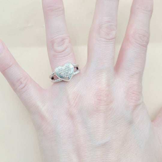  David Yurman Cable Heart Diamond Ring