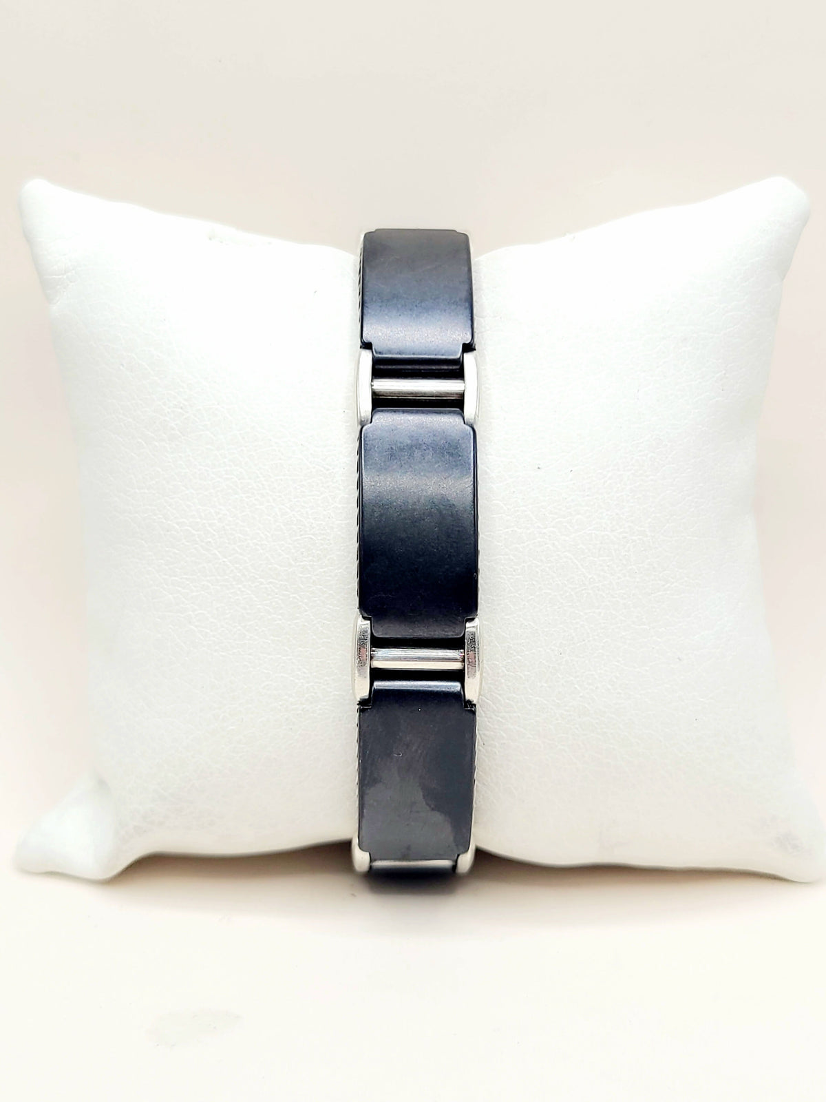David Yurman Cable Link Bracelet Black Titanium Sterling Silver Stainless Steel 14mm Small