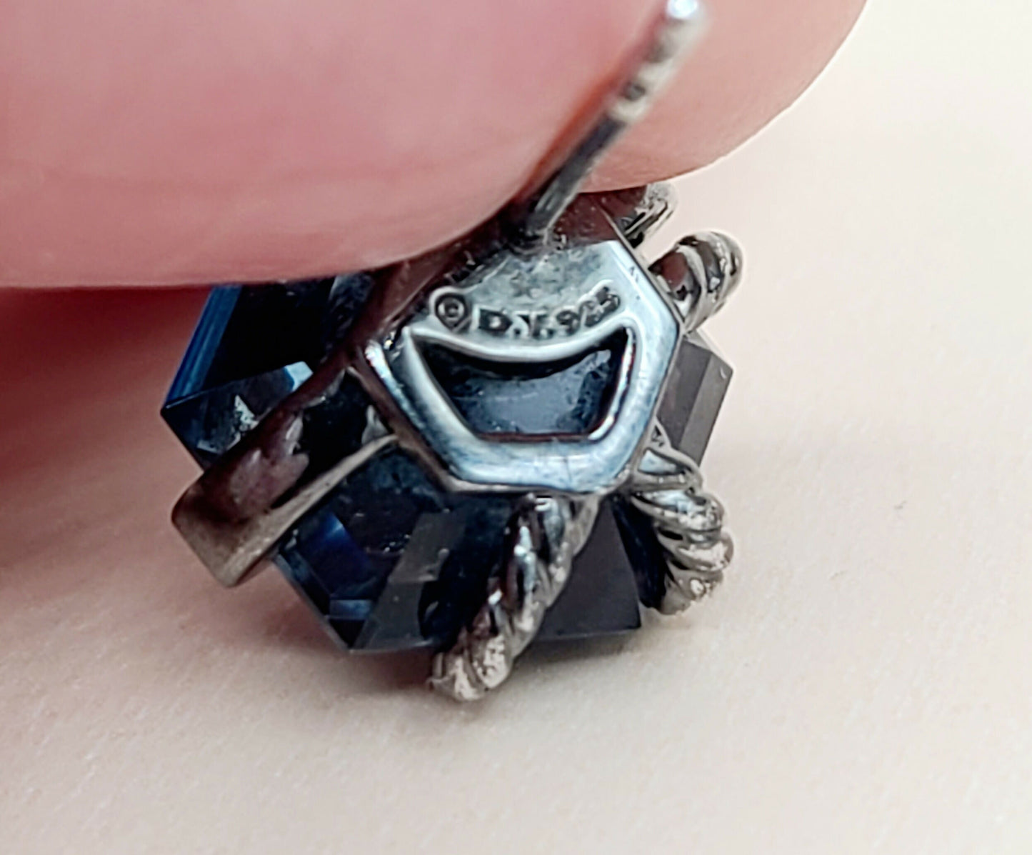 David Yurman Cable Wrap Earrings With Hampton Blue Topaz and Diamonds