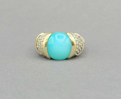 David Yurman Capri Aqua Chalcedony & Diamond Ring 