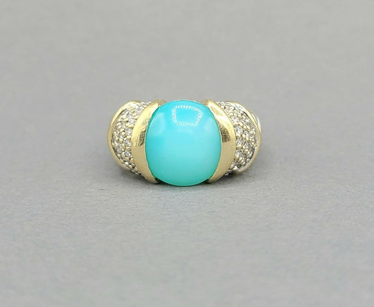 David Yurman Capri Aqua Chalcedony & Diamond Ring 