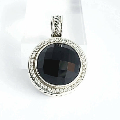 David Yurman Cerise 18mm Black Onyx & Diamond Pendant | AYW Luxury