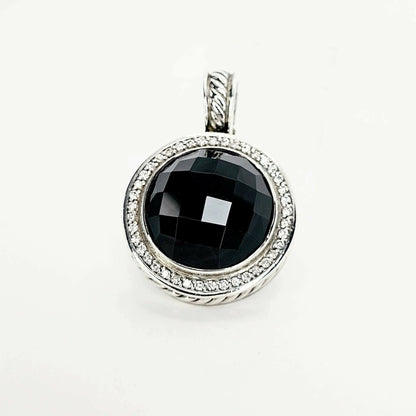 David Yurman Cerise 18mm Black Onyx & Diamond Pendant | AYW Luxury