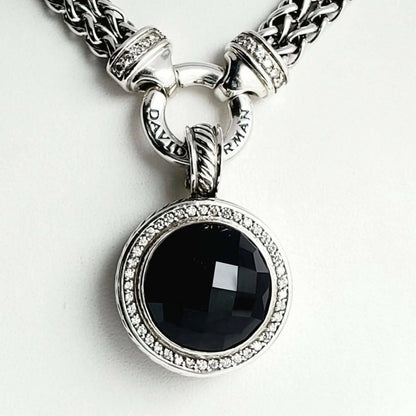 David Yurman Cerise 18mm Black Onyx & Diamond Pendant | AYW Luxury