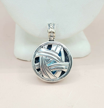  David Yurman Cerise Blue Topaz & Diamond Pendant Enhancer