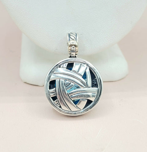  David Yurman Cerise Blue Topaz & Diamond Pendant Enhancer