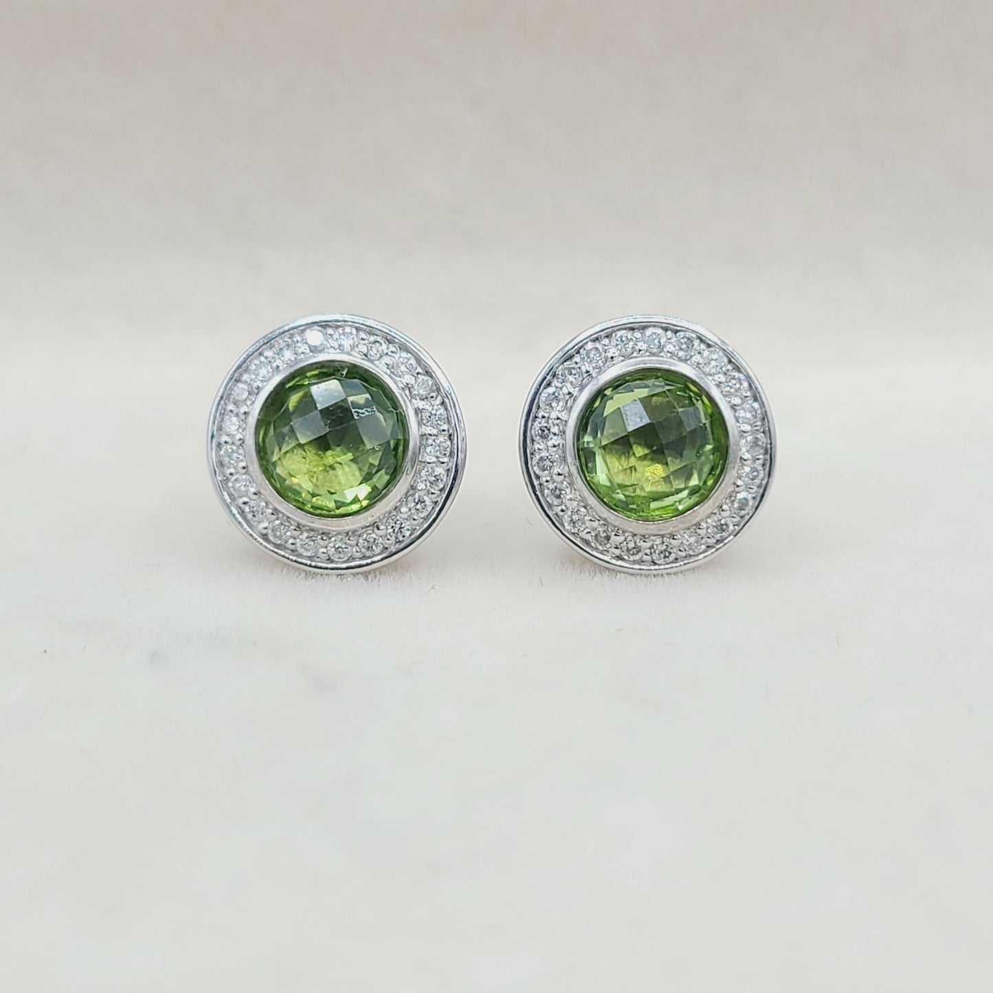David Yurman Cerise Earrings With Peridot And Diamonds