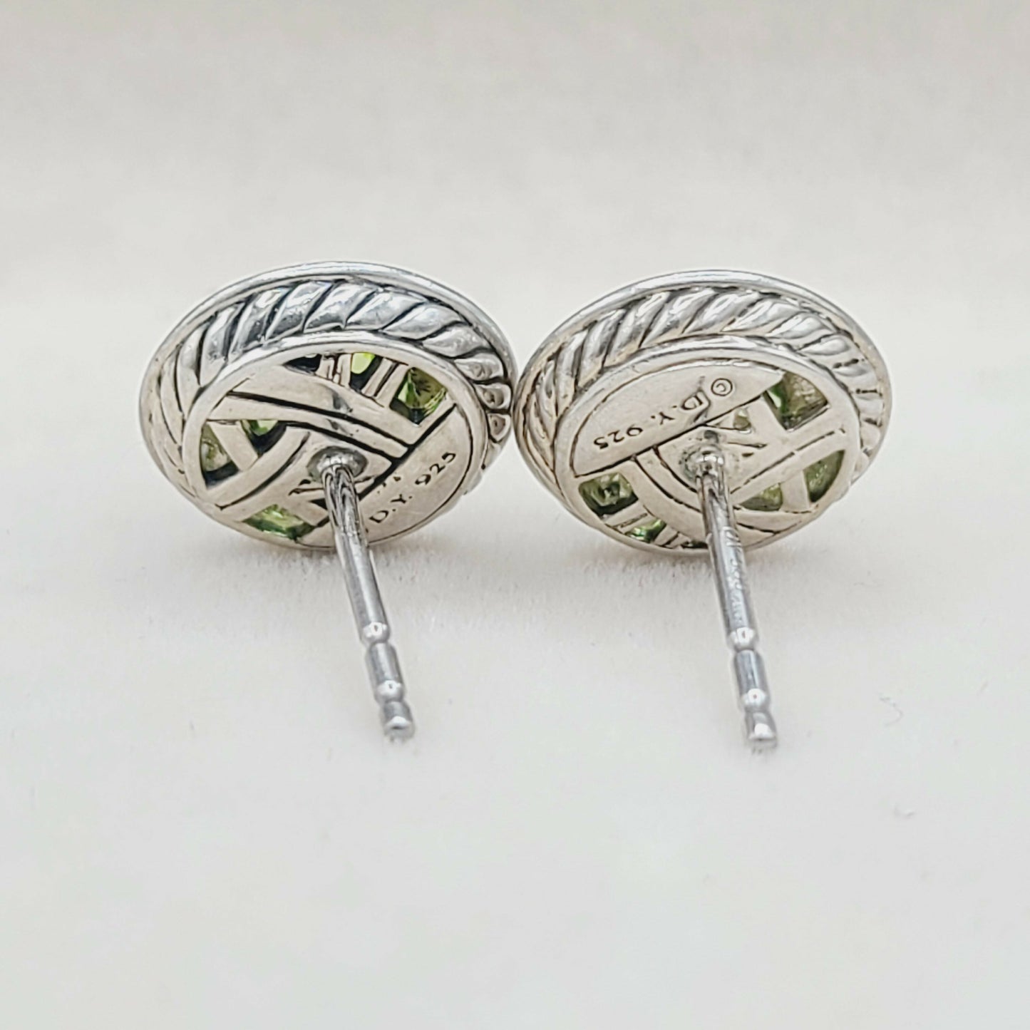 David Yurman Cerise Earrings With Peridot And Diamonds