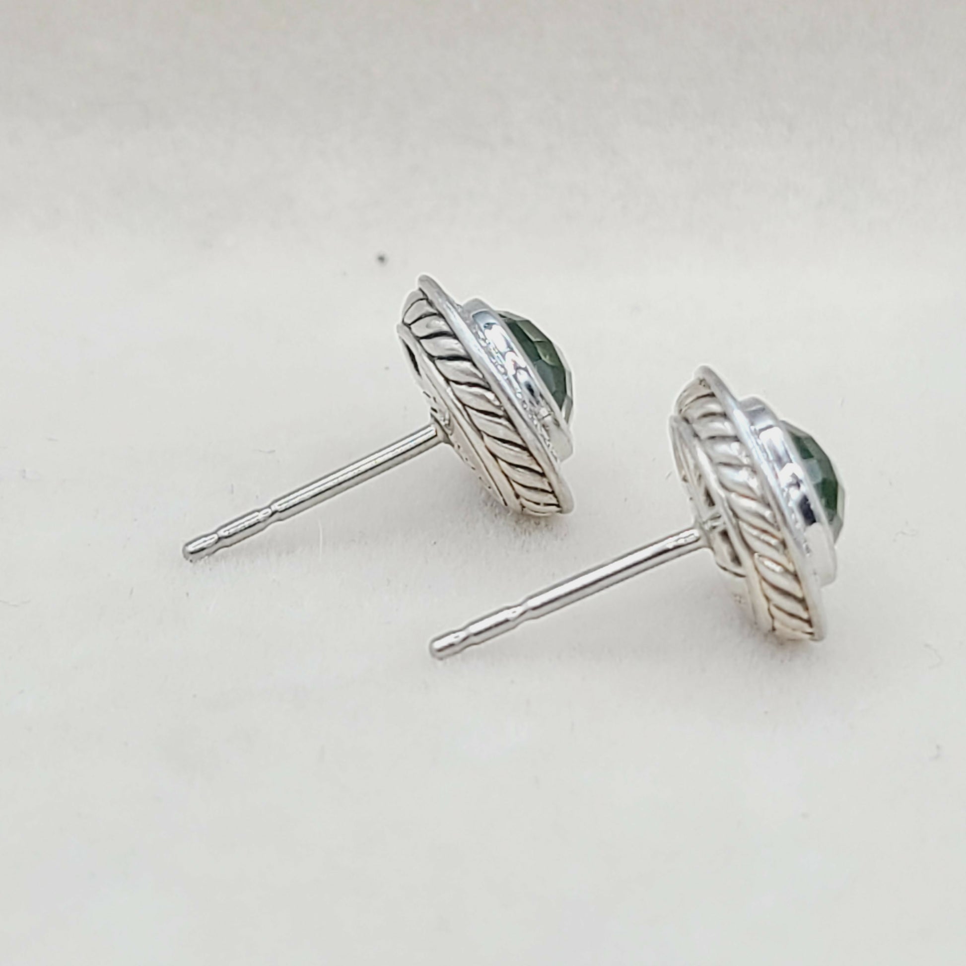 David Yurman Cerise Earrings With Peridot And Diamonds