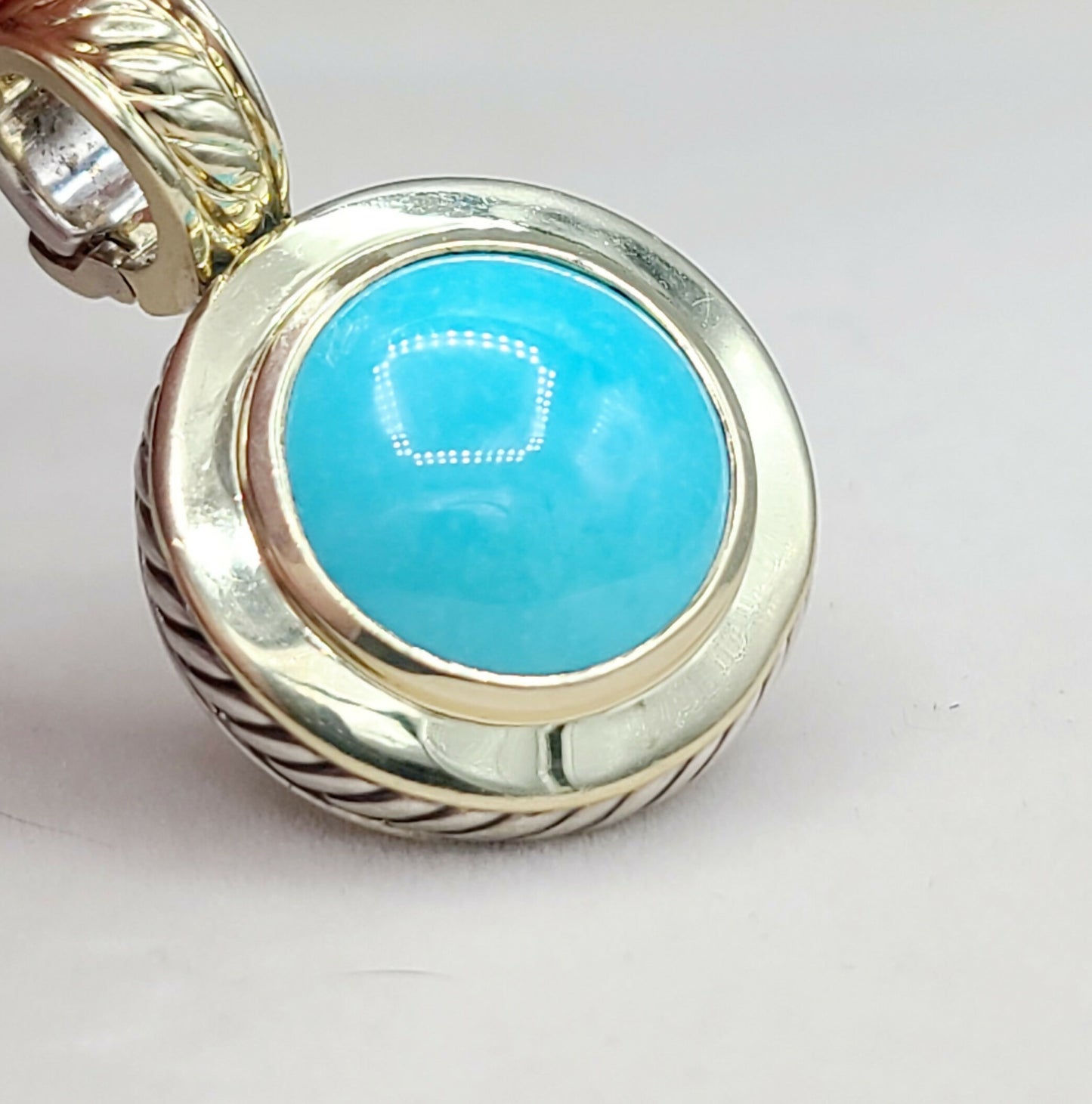 David Yurman Cerise Pendant Enhancer With 14mm Turquoise And Gold