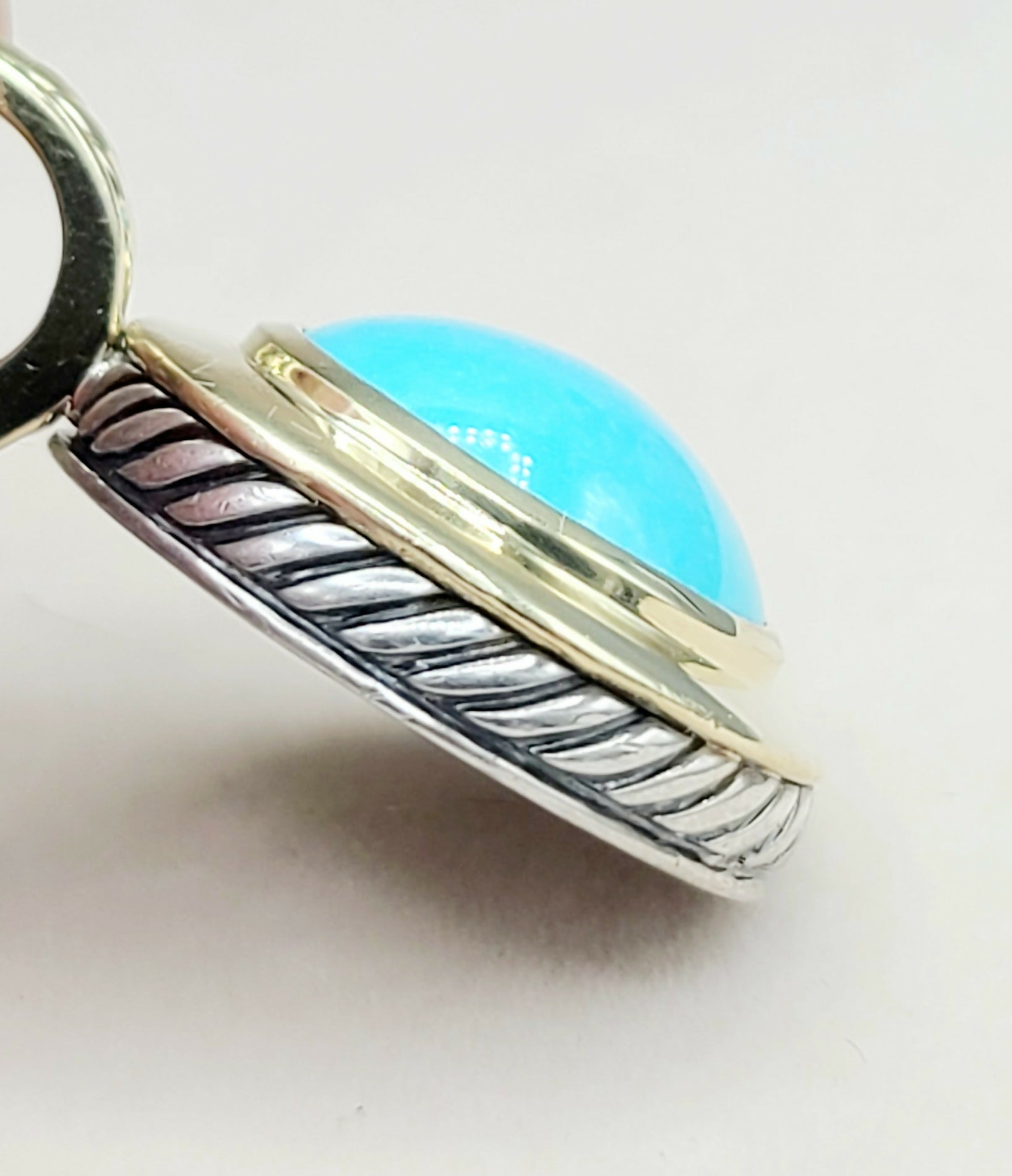 David Yurman Cerise Pendant Enhancer With 14mm Turquoise And Gold
