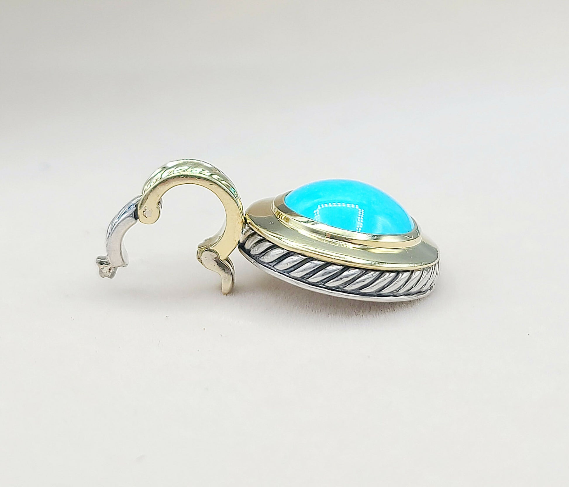 David Yurman Cerise Pendant Enhancer With 14mm Turquoise And Gold