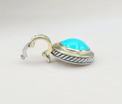 David Yurman Cerise Pendant Enhancer With 14mm Turquoise And Gold