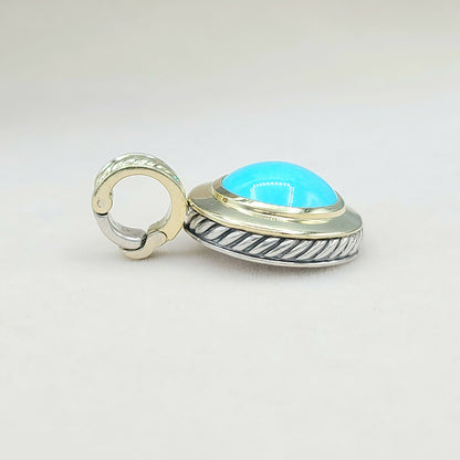 David Yurman Cerise Pendant Enhancer With 14mm Turquoise And Gold