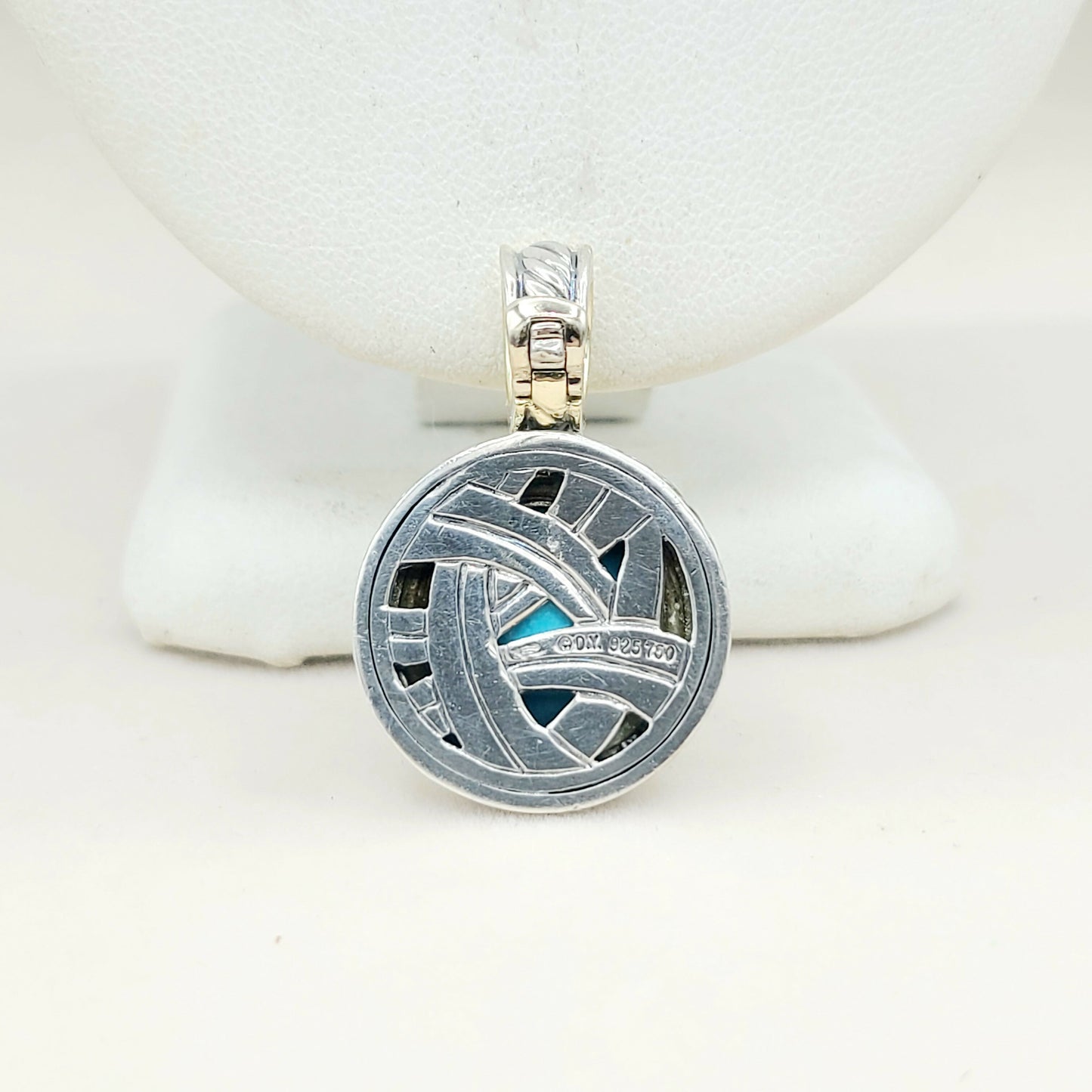 David Yurman Cerise Pendant Enhancer With 14mm Turquoise And Gold