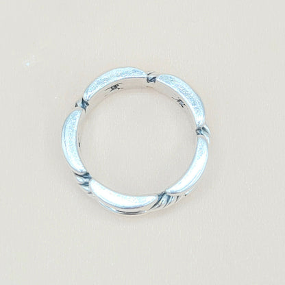David Yurman Chairman Link Band Ring Silver | Certified Pre-Owned  AYW Luxury #
