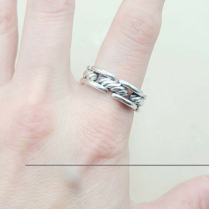 David Yurman Chairman Link Band Ring Silver | Certified Pre-Owned  AYW Luxury #