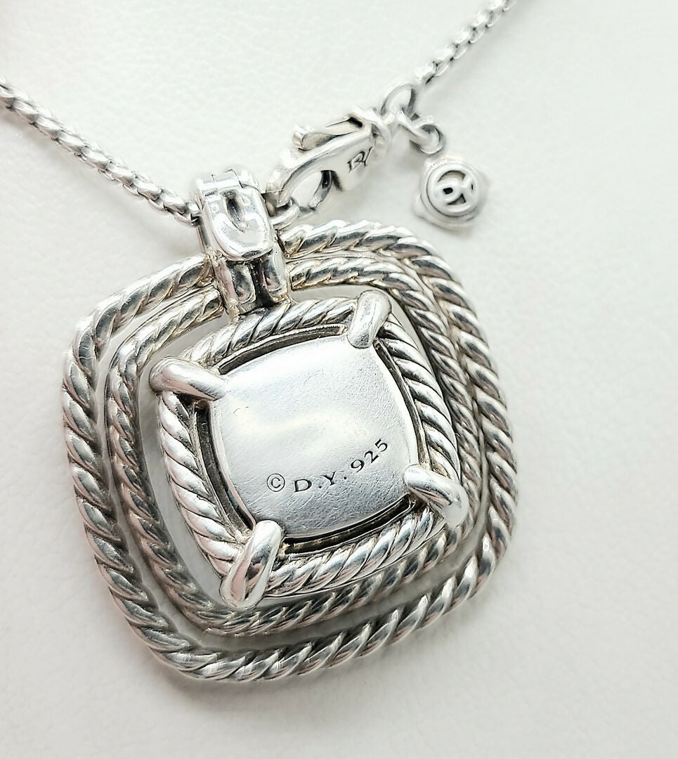 hallmark of David Yurman Chatelaine Pavé Bezel Pendant Enhancer With Hampton Blue Topaz And Diamonds