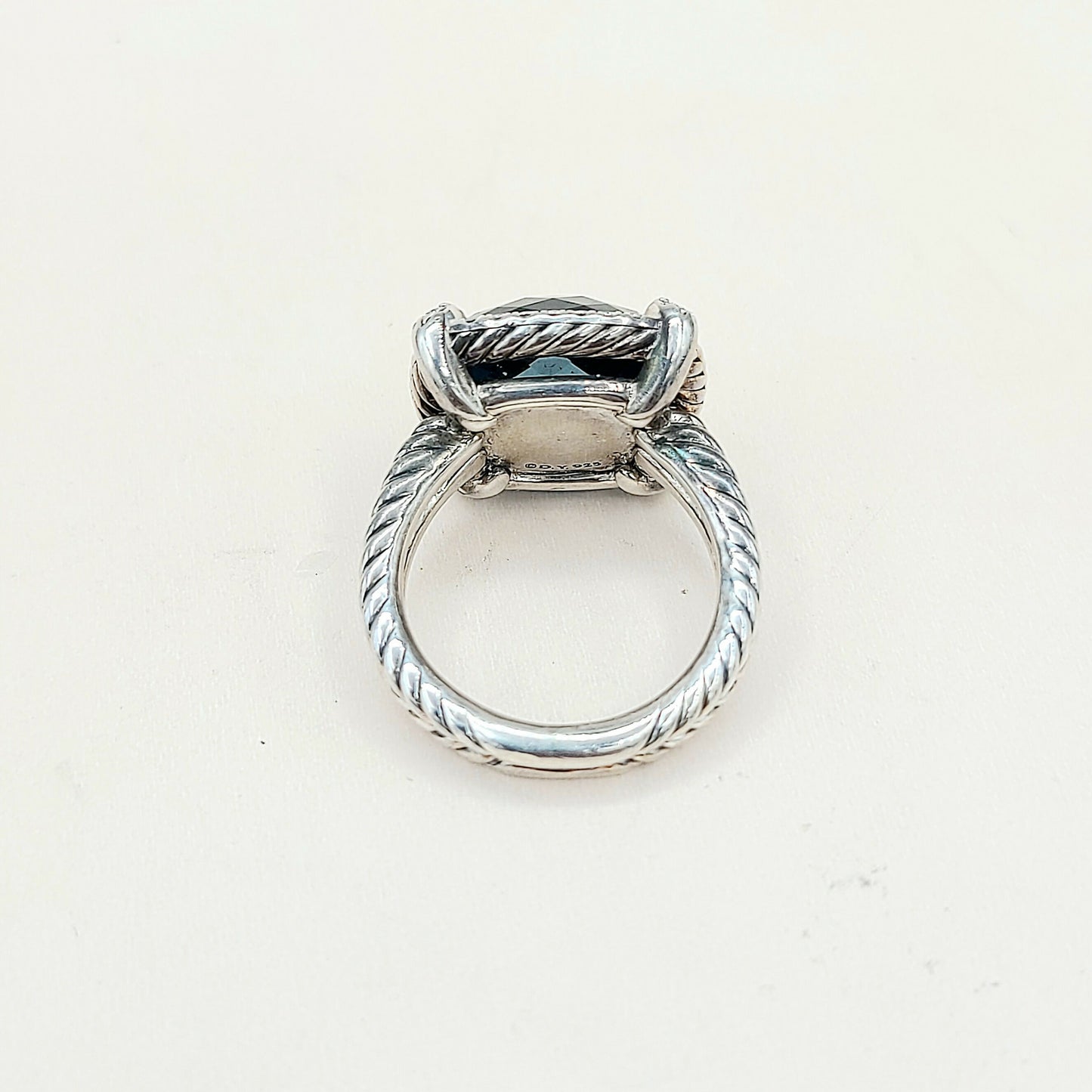 David Yurman Chatelaine Pave Bezel Ring With Hampton Blue Topaz And Diamonds