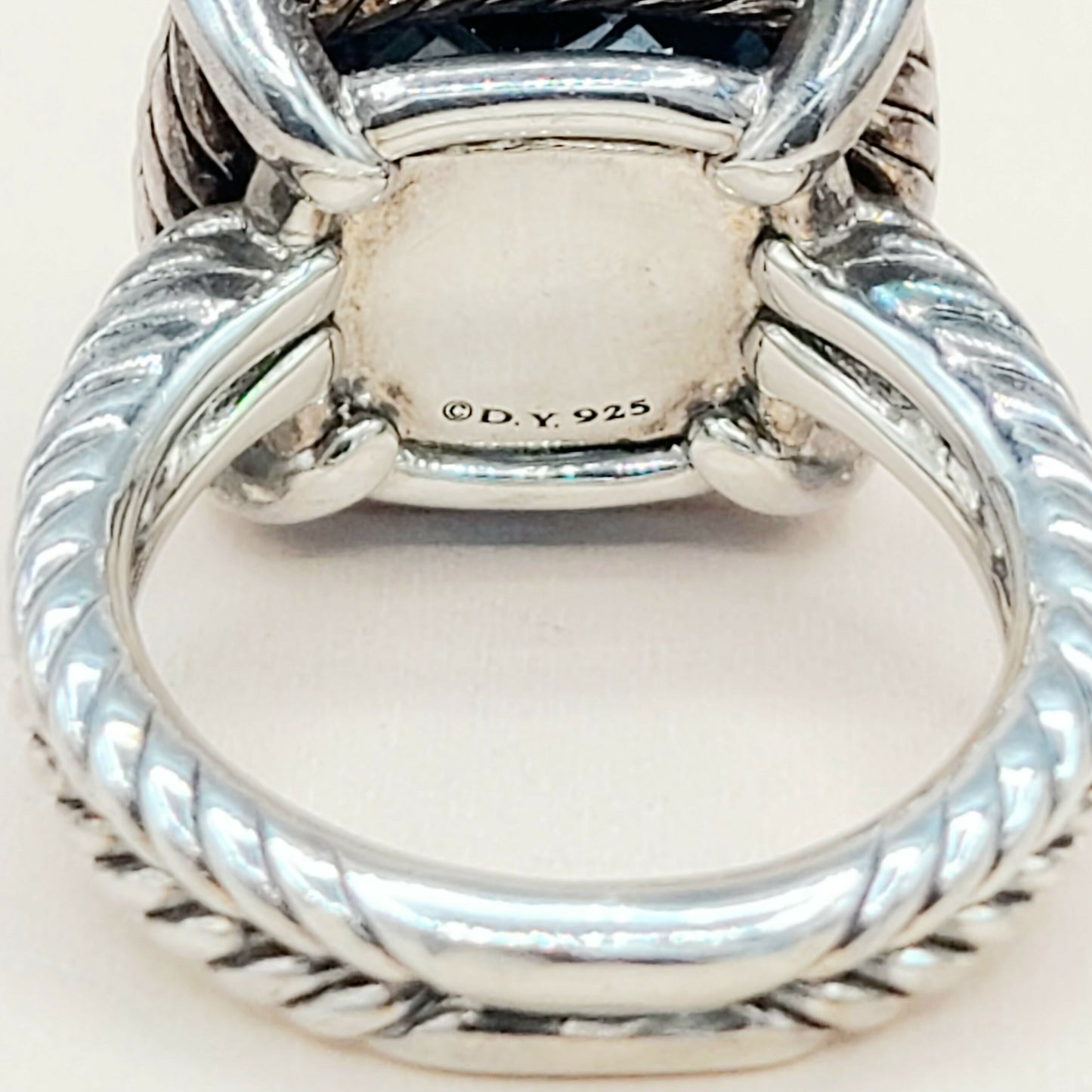 David Yurman Chatelaine Pave Bezel Ring With Hampton Blue Topaz And Diamonds