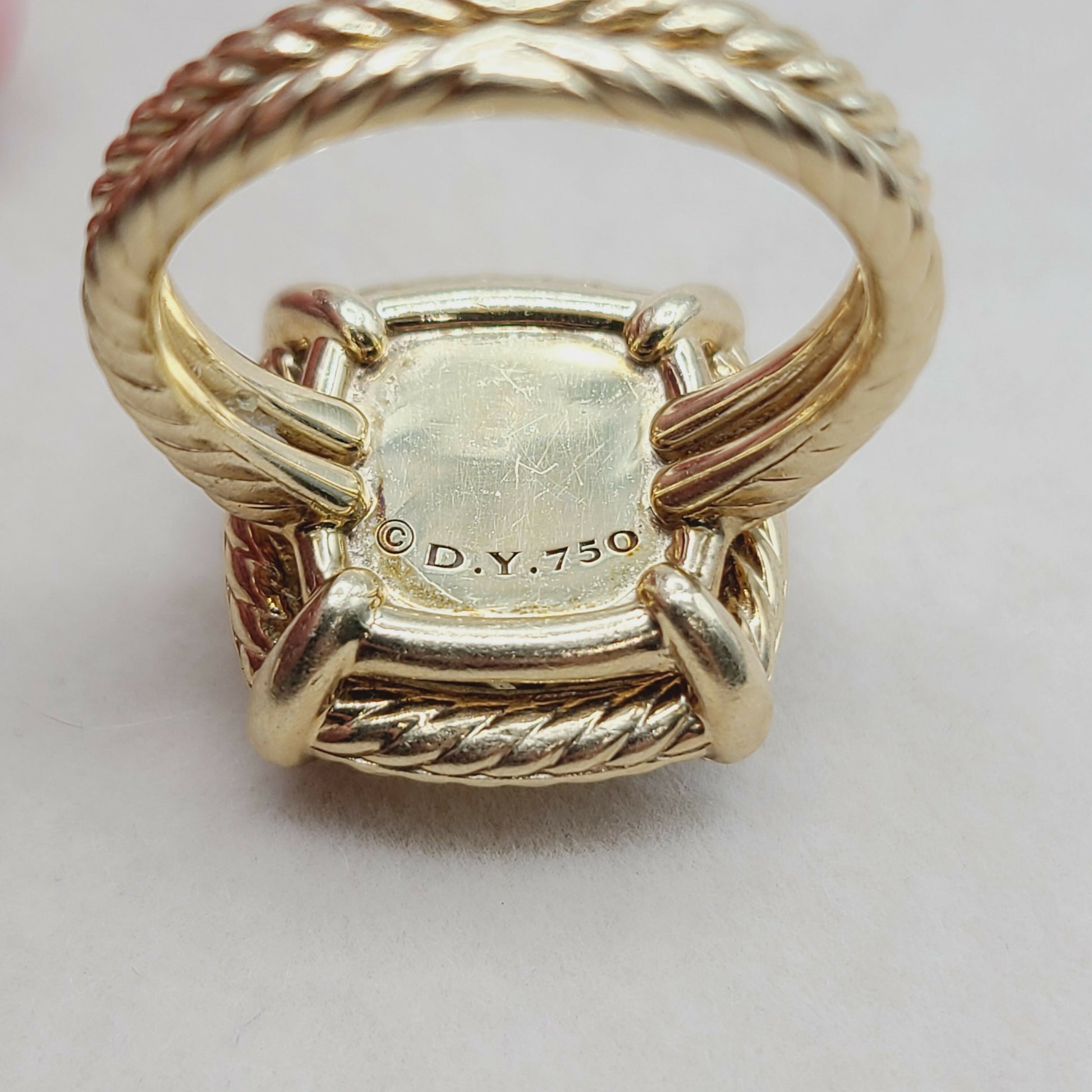 David Yurman Chatelaine Pave Bezel Ring in 18k Gold With Champagne Citrine And Diamonds