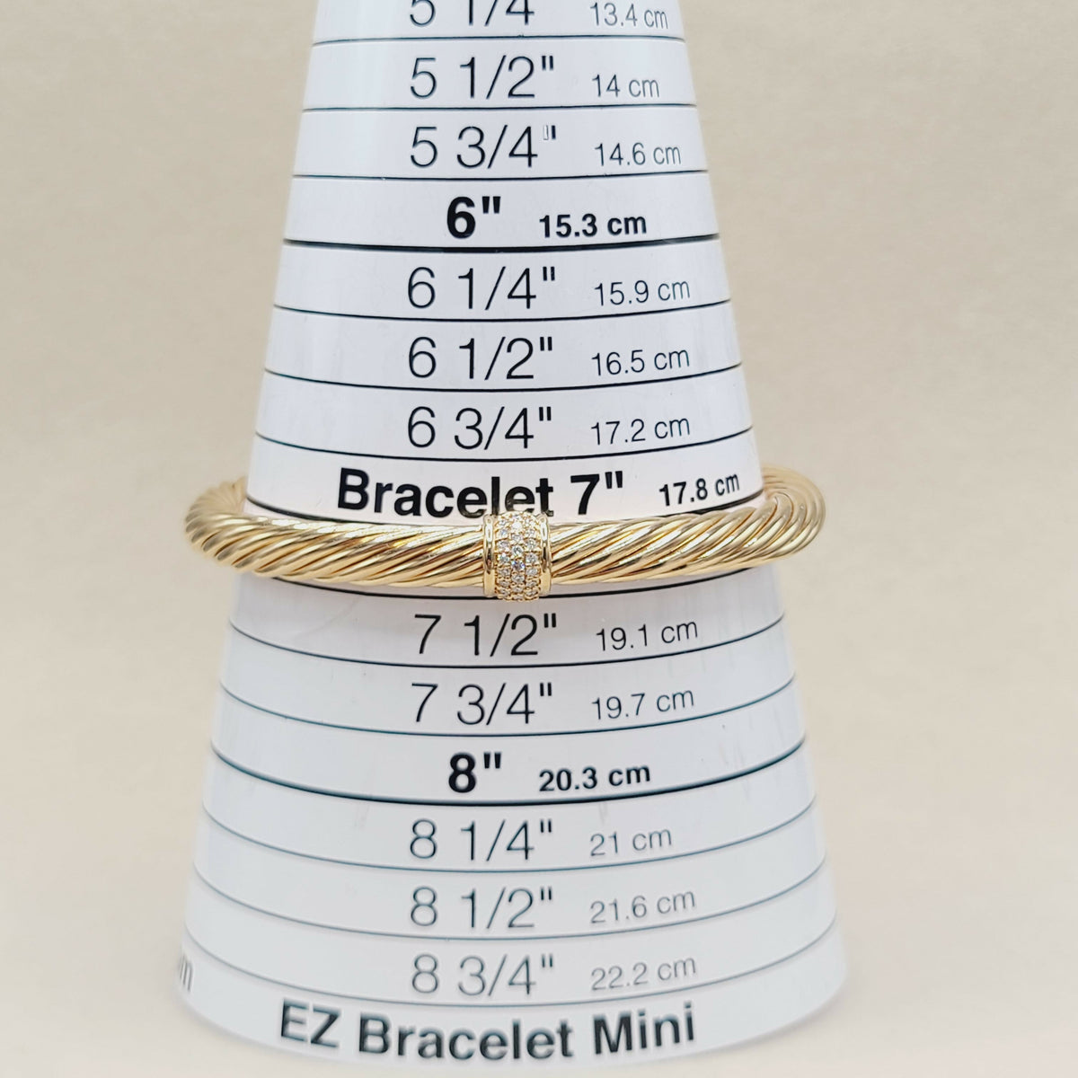 David Yurman Classic Cable Pavé Diamond Bracelet 18K Rose Gold 0.216 TCW 7mm Large
