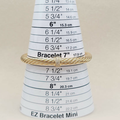 David Yurman Classic Cable Pavé Diamond Bracelet 18K Rose Gold 0.216 TCW 7mm Large