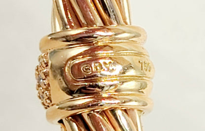 hallmark David Yurman Classic Cable Pavé Diamond Bracelet 18K Rose Gold 0.216 TCW 7mm Large