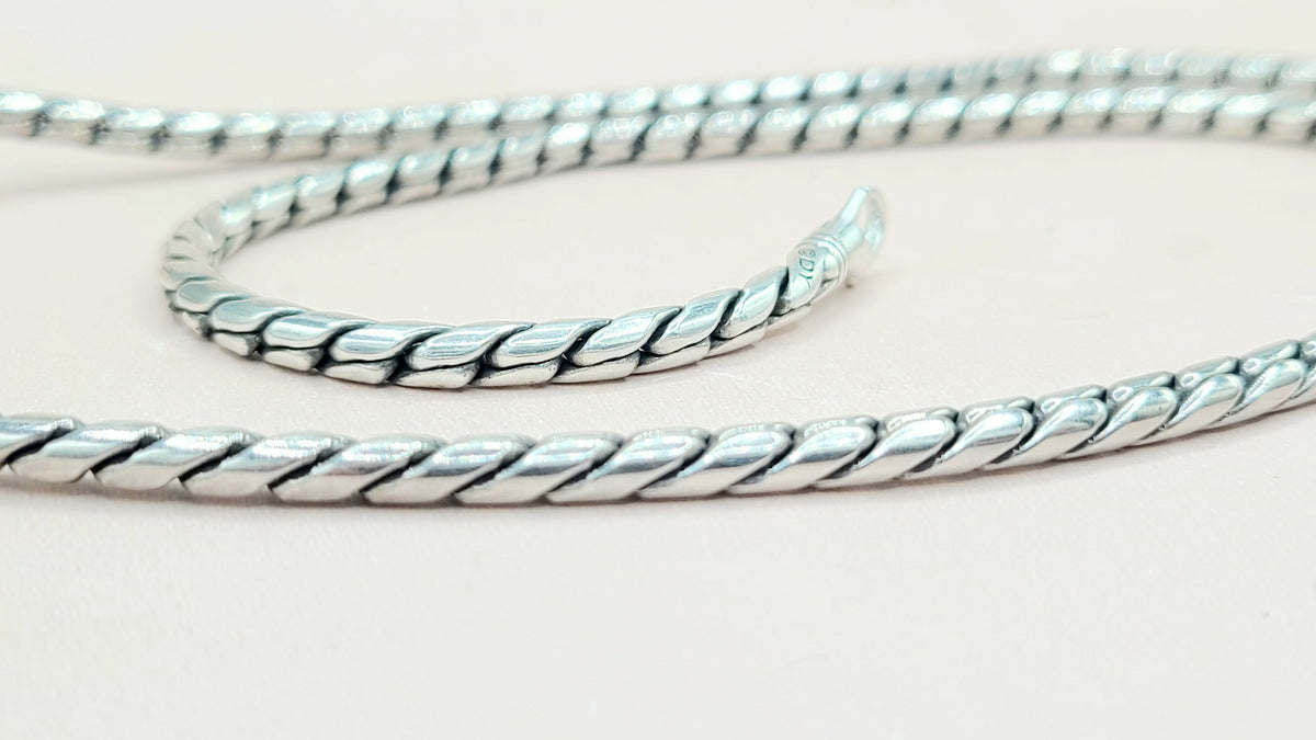 David Yurman Cobra Link 4mm Sterling Silver Chain Necklace
