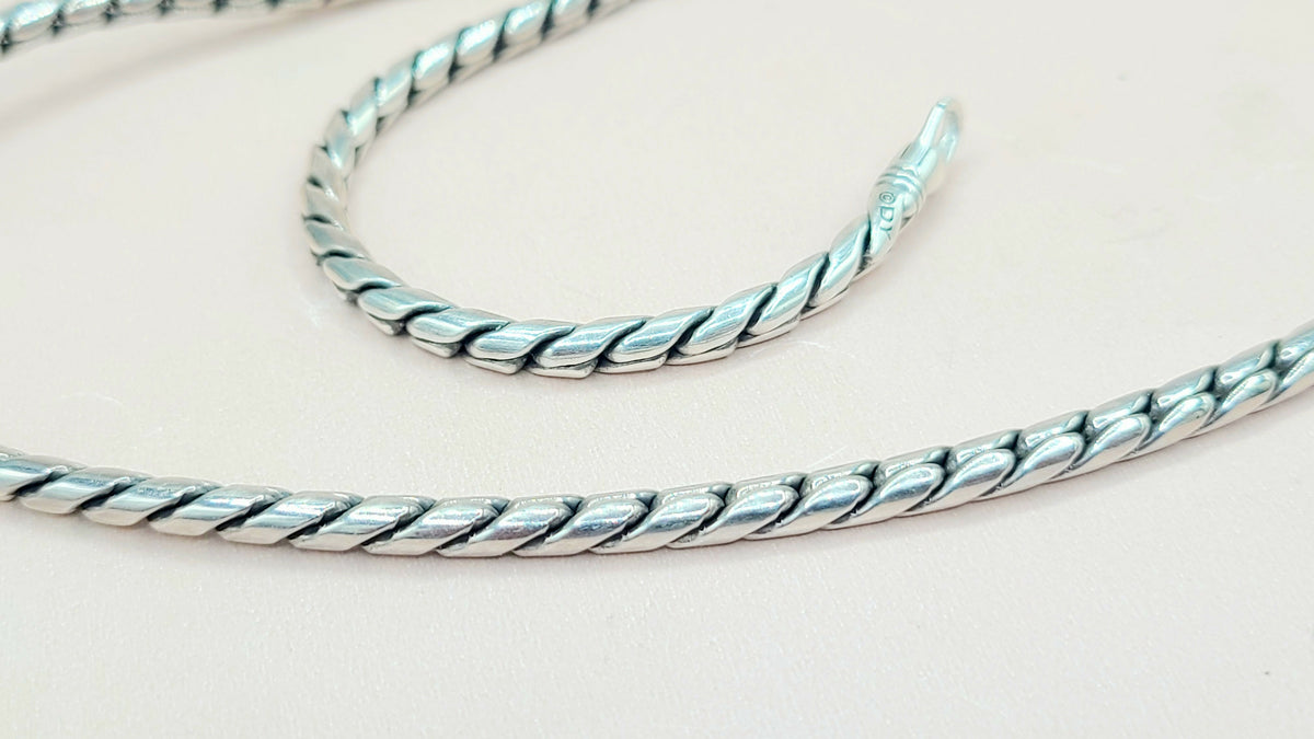 David Yurman Cobra Link 4mm Sterling Silver Chain Necklace