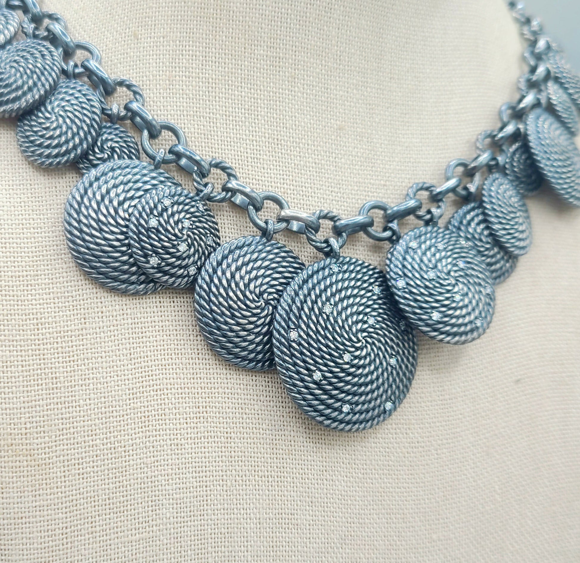 David Yurman Diamond Coil Charm Necklace | Certified Pre-Owned  AYW Luxury #