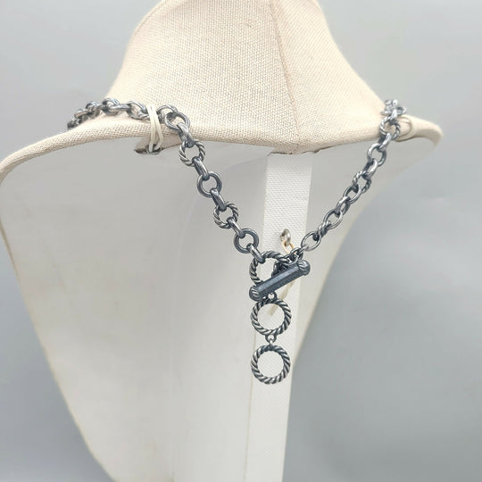  David Yurman Coil Charm Necklace With Diamonds