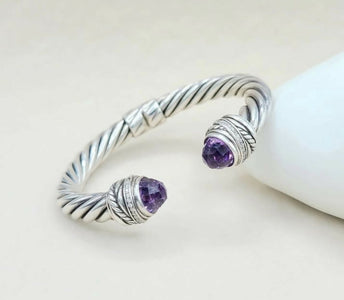 David Yurman Crossover Bracelet With Amethyst And Diamonds