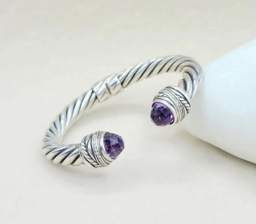 David Yurman Crossover Bracelet With Amethyst And Diamonds