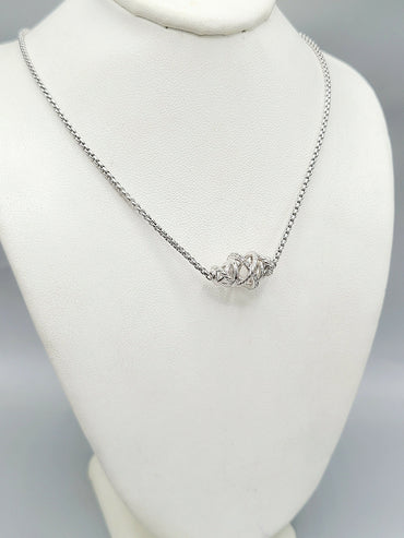David Yurman Crossover Diamond Station Necklace