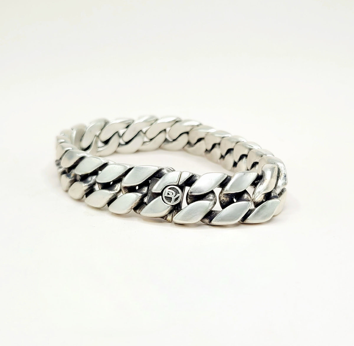 David Yurman Curb Chain Bracelet Sterling Silver 14.5mm Large