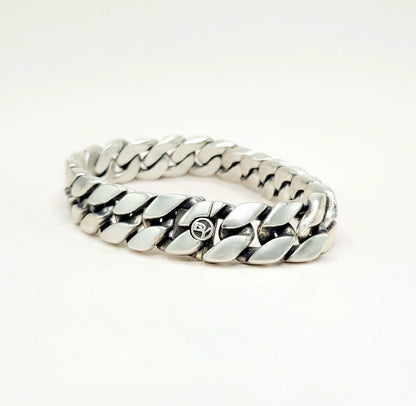 David Yurman Curb Chain Bracelet Sterling Silver 14.5mm Large