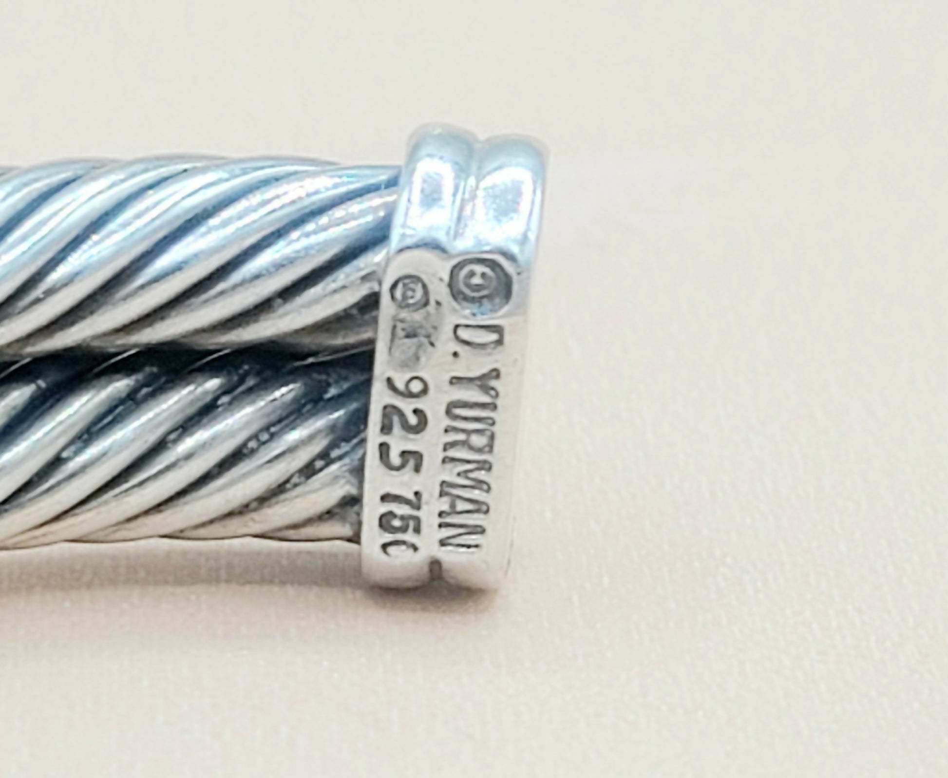 David Yurman Double Cable Diamond Gold X Bracelet Certified Pre-owned  AYW Luxury #