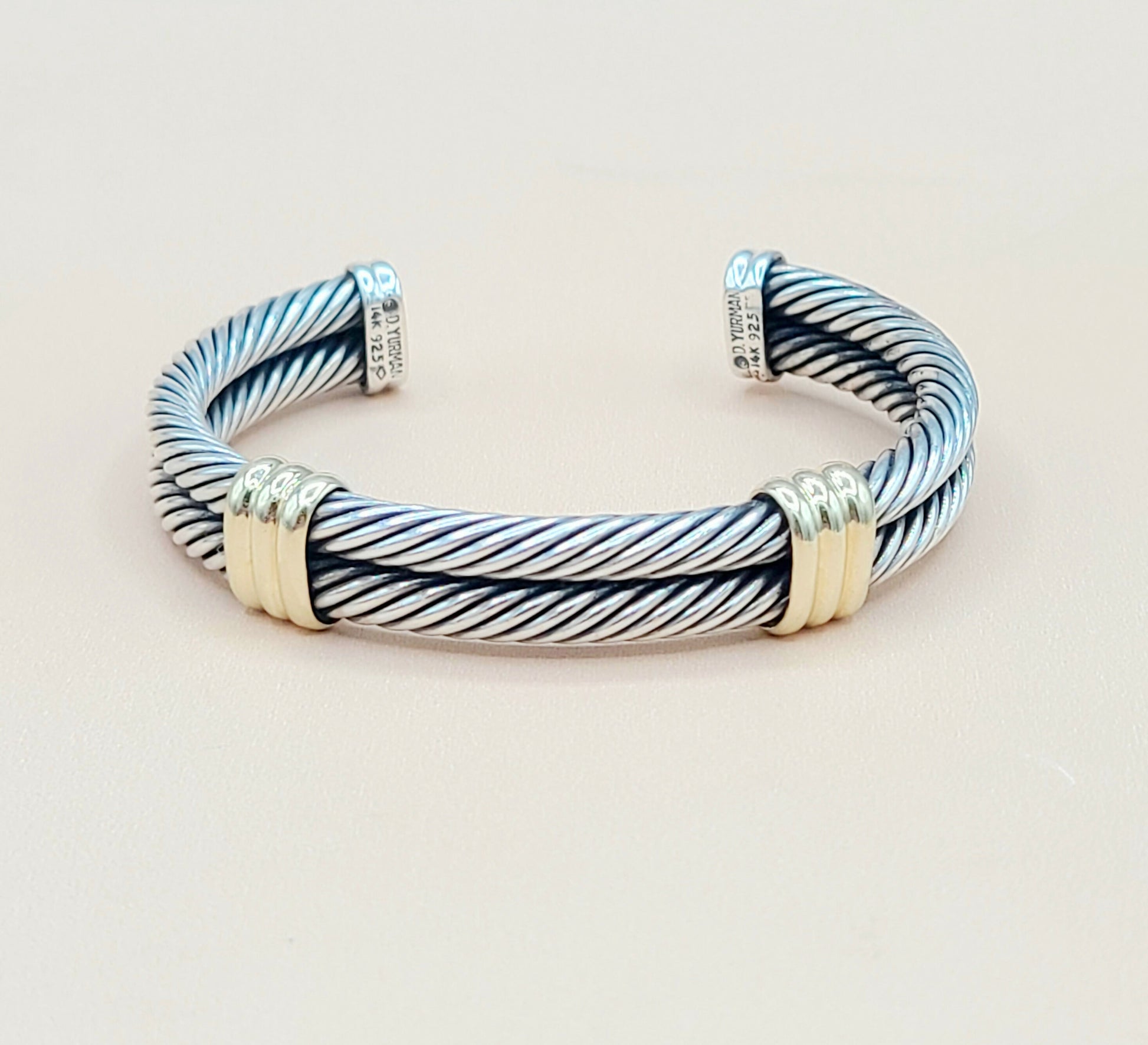 David Yurman Double Cable Gold Station Bracelet | Certified Pre-Owned  AYW Luxury #
