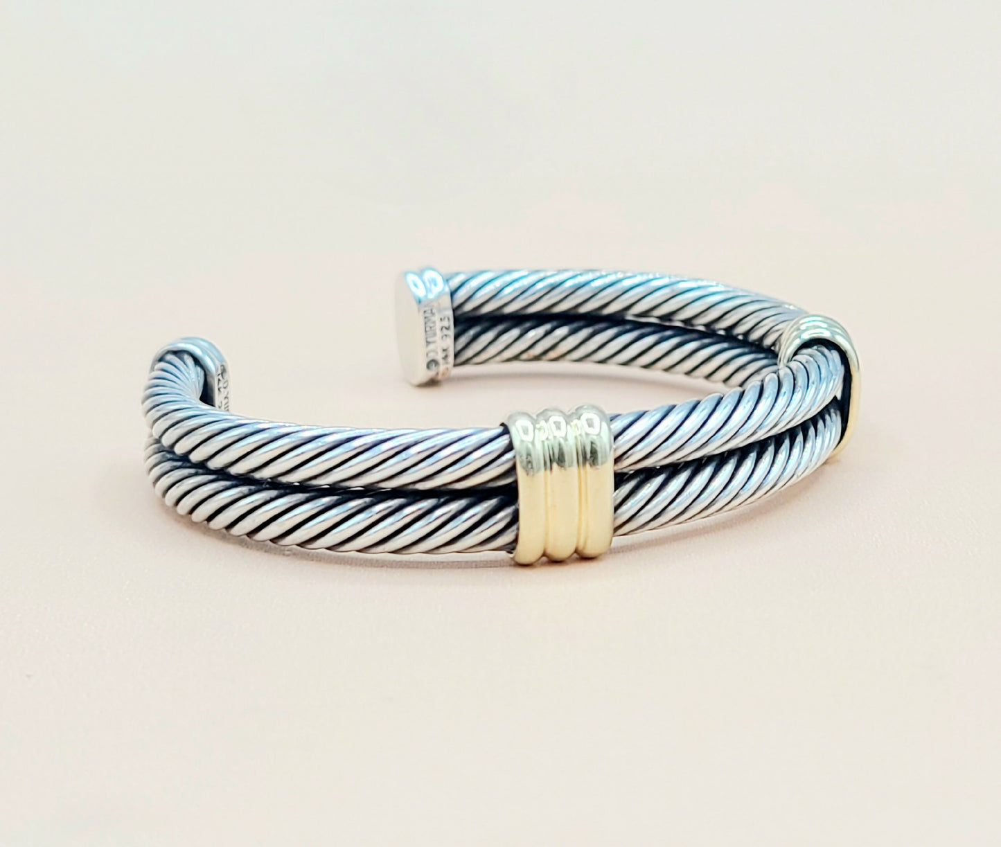 David Yurman Double Cable Gold Station Bracelet | Certified Pre-Owned  AYW Luxury #