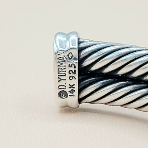  David Yurman-Double Cable Double Gold Station-Bracelet