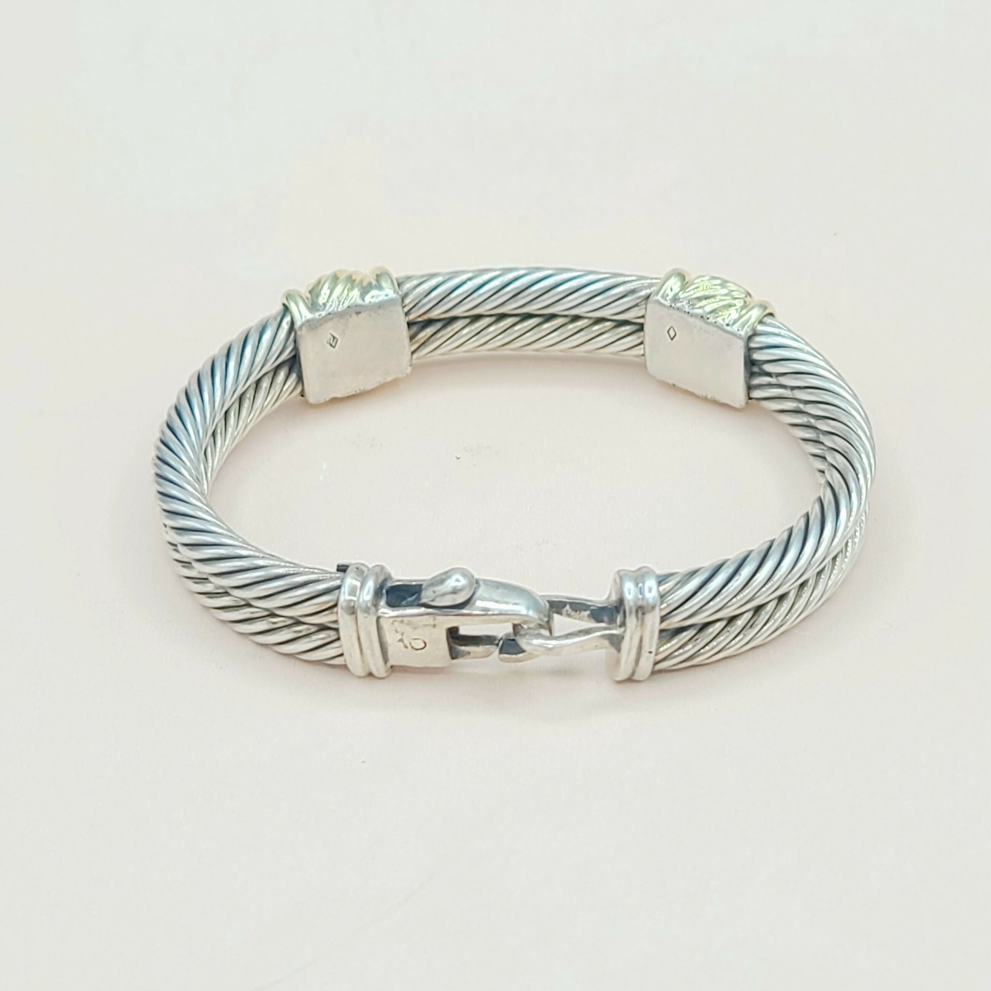 David Yurman Double Cable Renaissance Double Station Bracelet With Iolite And Gold