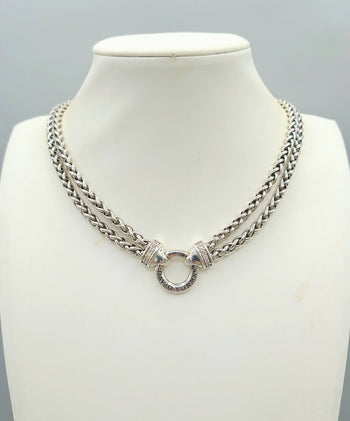    David Yurman-Double Wheat Chain-Diamond-Necklace