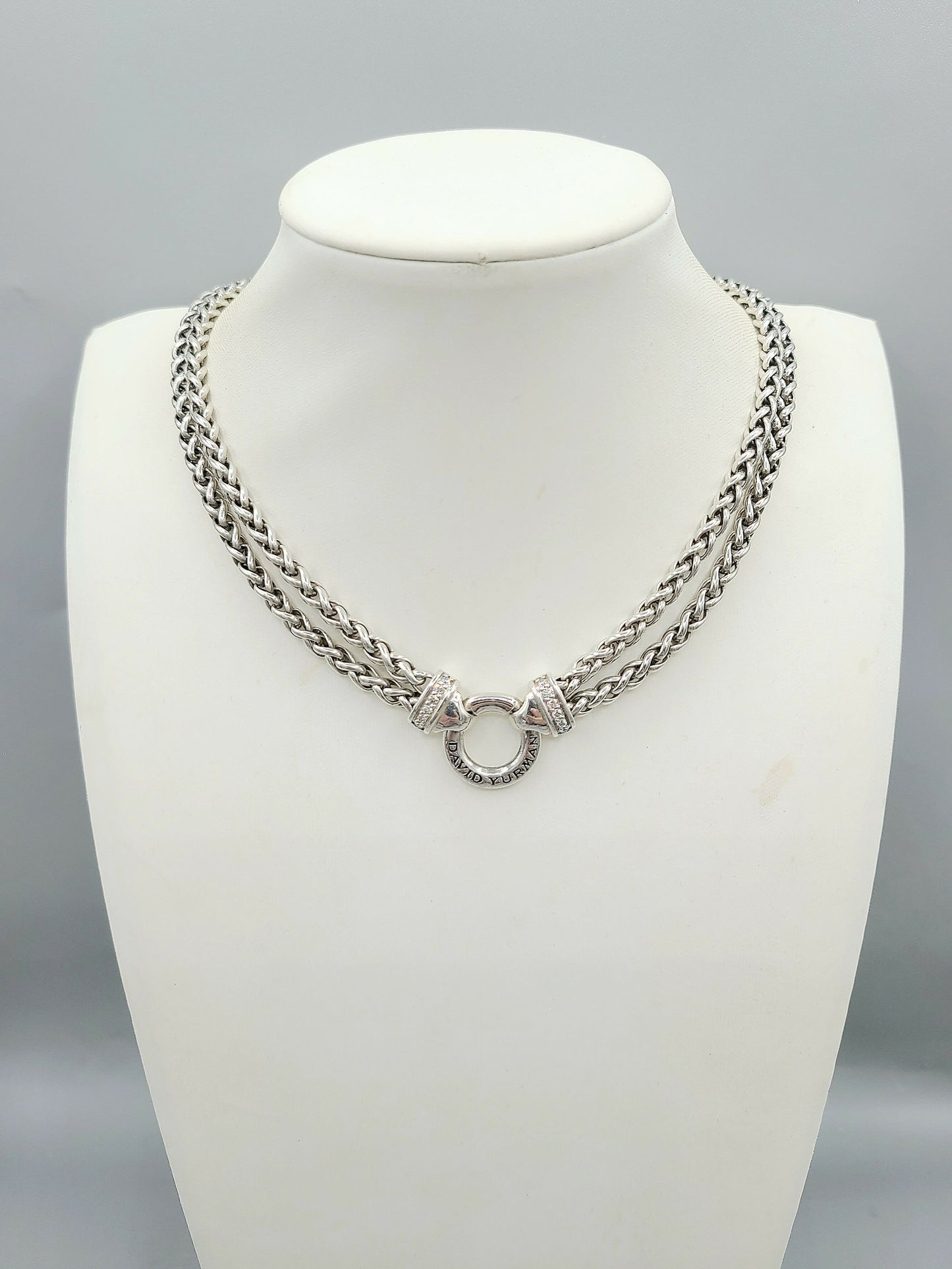    David Yurman-Double Wheat Chain-Diamond-Necklace