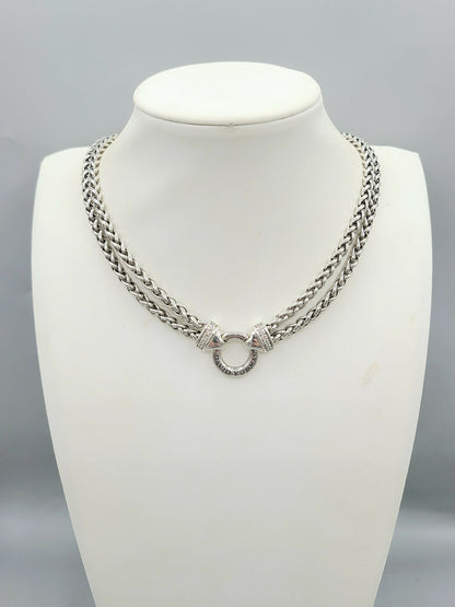    David Yurman-Double Wheat Chain-Diamond-Necklace