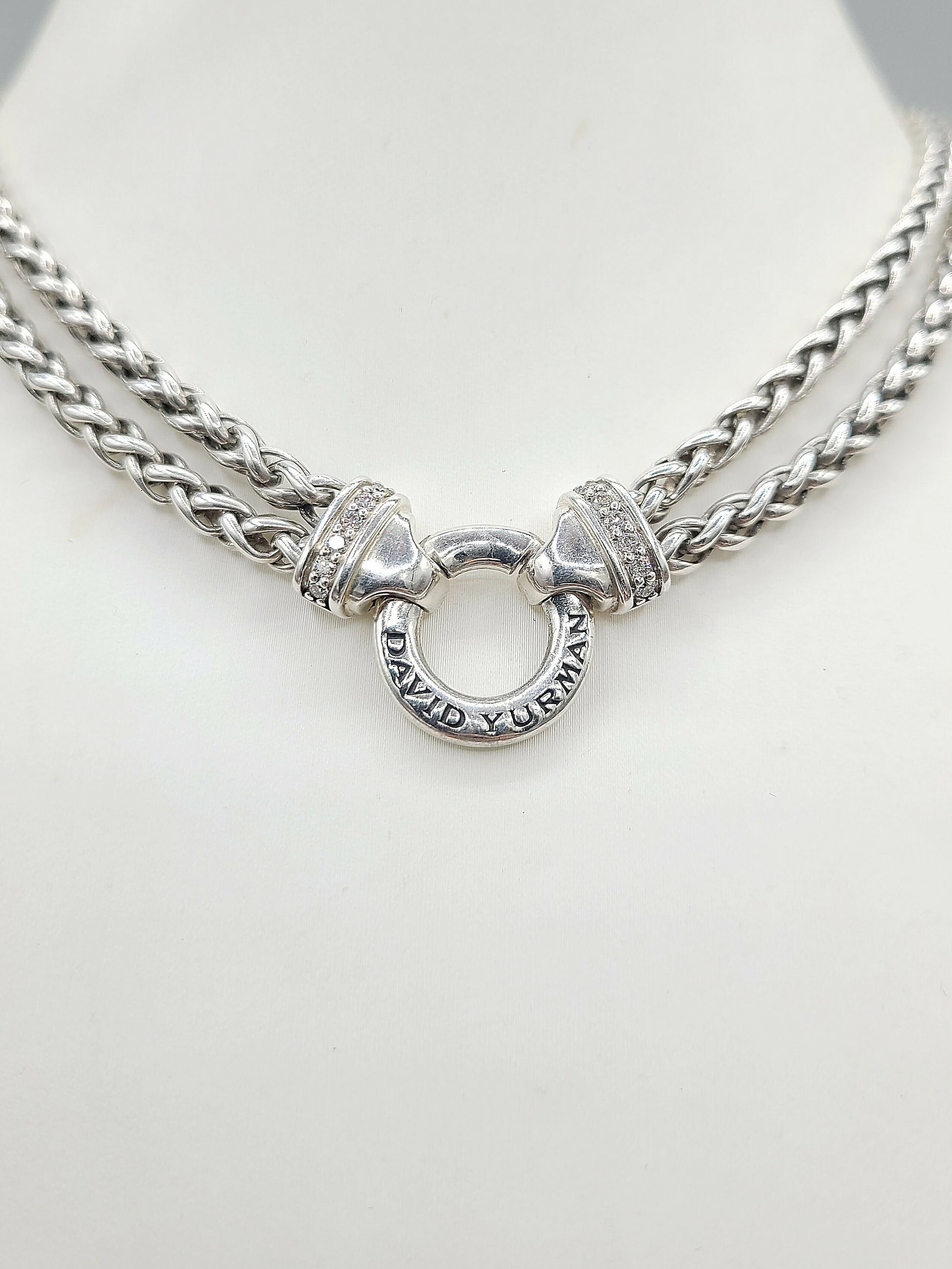    David Yurman-Double Wheat Chain-Diamond-Necklace