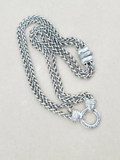    David Yurman-Double Wheat Chain-Diamond-Necklace