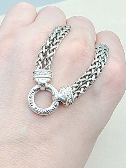    David Yurman-Double Wheat Chain-Diamond-Necklace